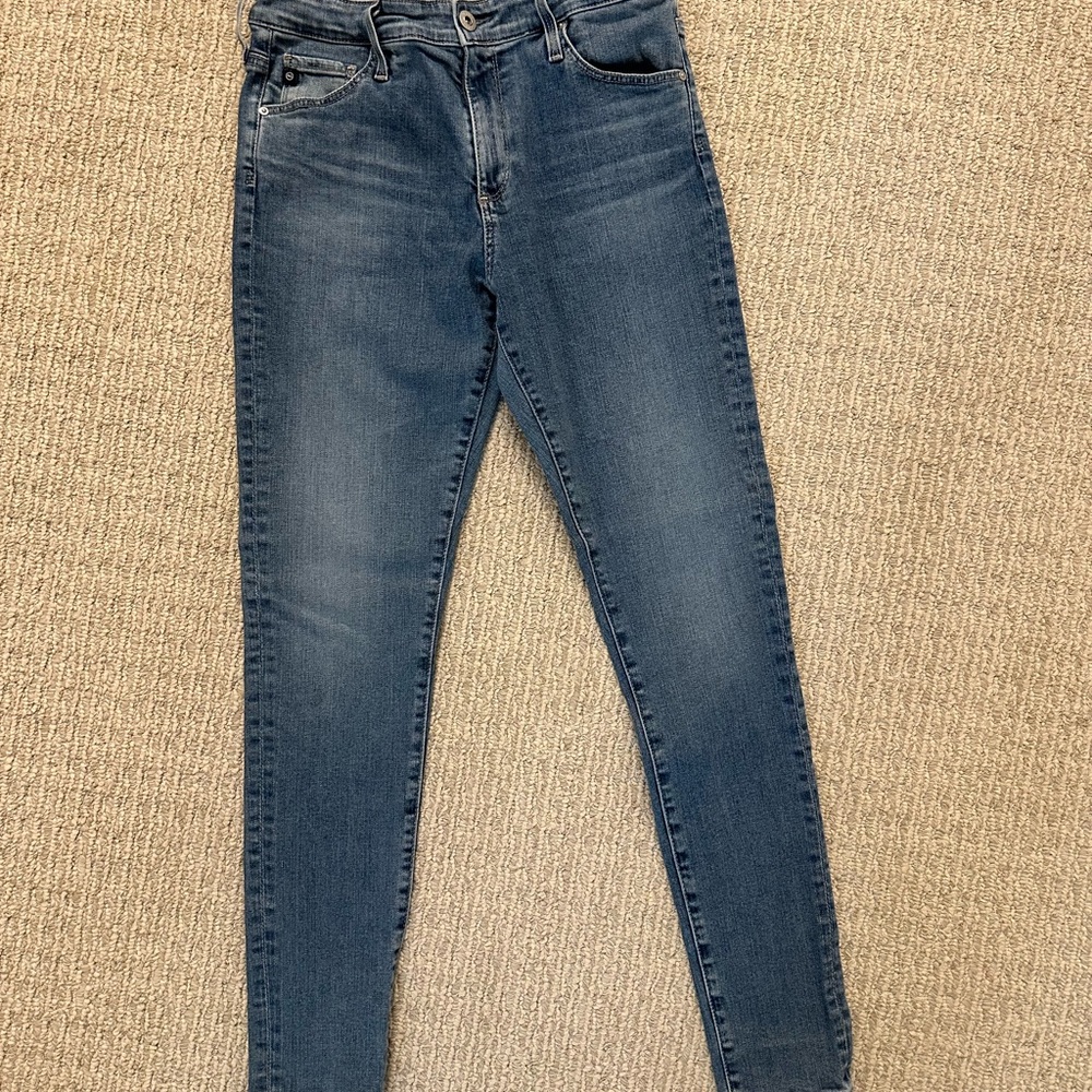AG Adriano Goldschmied Women's High Rise Skinny Jeans in Blue- Farrah style